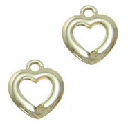 Colgante metálico Corazón abierto 9x11mm - Dorado claro